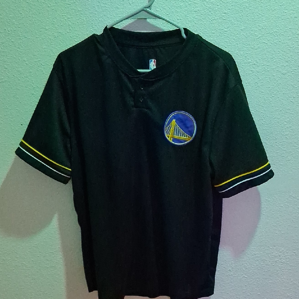 NBA Mens Golden State Warriors Black and Blue Basketball Jersey